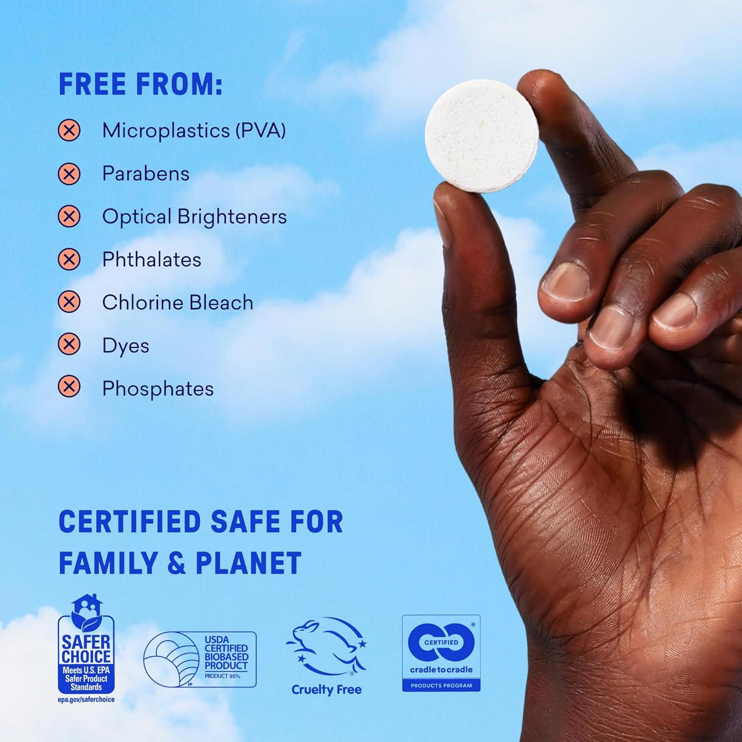image:imageBLUELAND Laundry Detergent Tablets 36 Count PlasticFree EcoFriendly Pods Sheets Liquid Alternative Fragrance Free and Clear Natural GentleFragrance Free