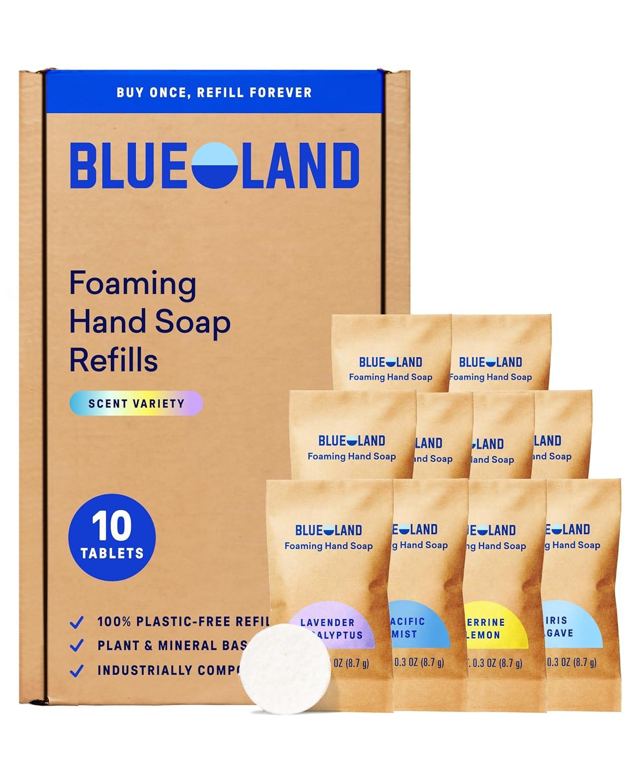 image:imageBLUELAND Foaming Hand Soap Refill Tablets 10Pack Iris Agave Scent Eco Friendly Cleaning Products 10 x 9 Fl ozClassic Variety
