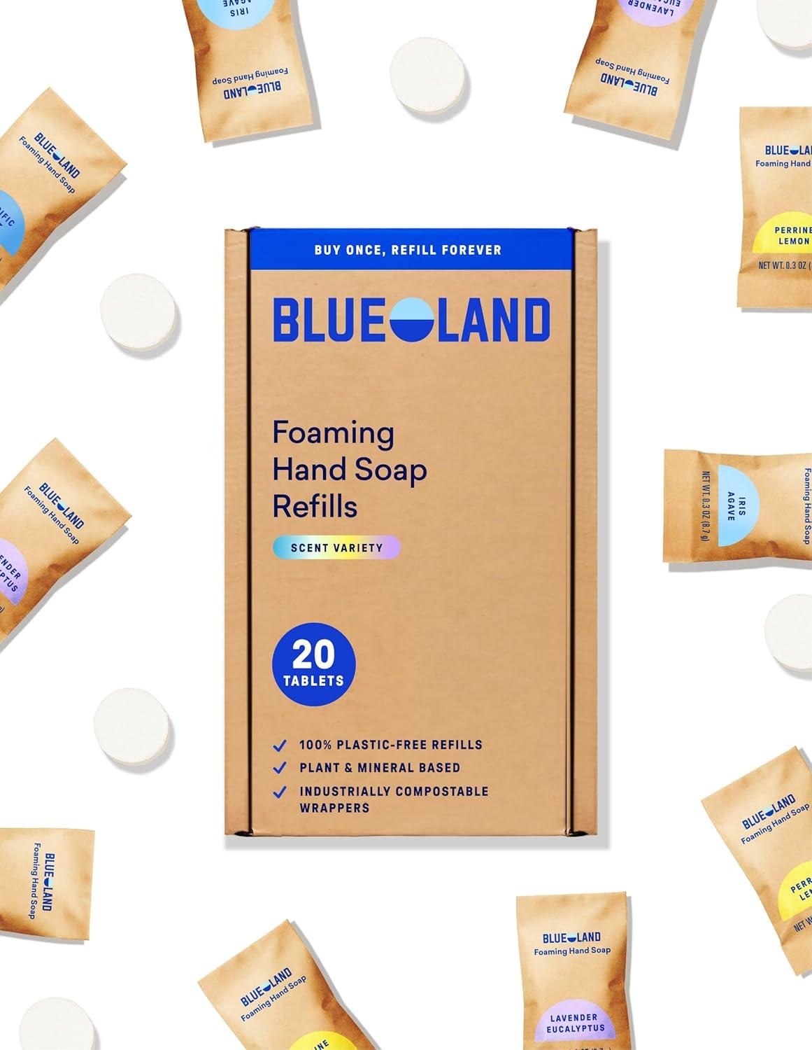 image:imageBLUELAND Foaming Hand Soap Refill Tablets 10Pack Iris Agave Scent Eco Friendly Cleaning Products 10 x 9 Fl ozClassic Variety