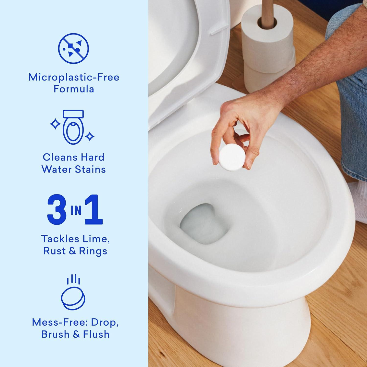 image:imageBLUELAND Toilet Bowl Cleaner Tablets Starter Set 14 Count with Tin Peppermint Eucalyptus PlasticFree No Harsh Chemicals PlantBasedPeppermint Eucalyptus