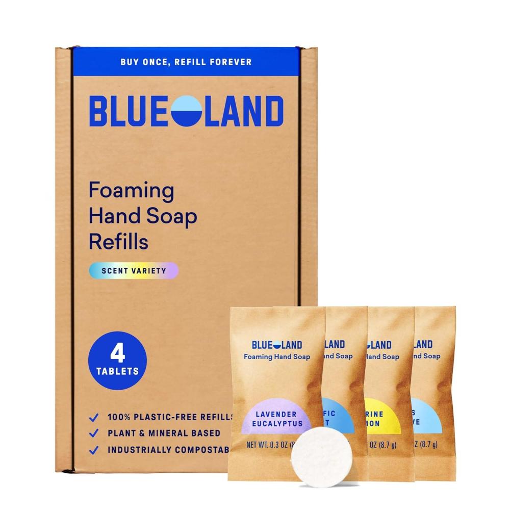 image:imageBLUELAND Foaming Hand Soap Refill Tablets 10Pack Iris Agave Scent Eco Friendly Cleaning Products 10 x 9 Fl ozClassic Variety