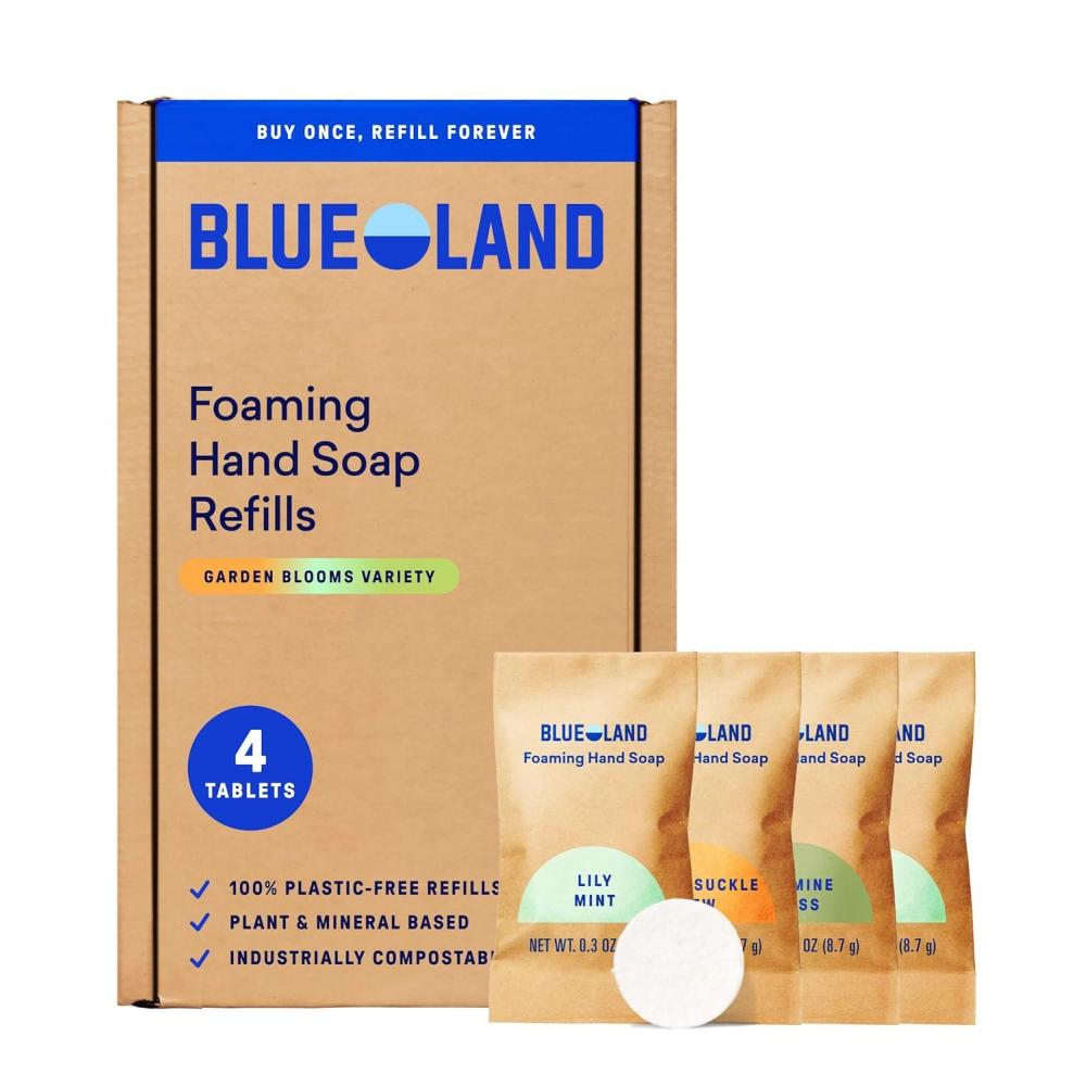 image:imageBLUELAND Foaming Hand Soap Refill Tablets 10Pack Iris Agave Scent Eco Friendly Cleaning Products 10 x 9 Fl ozGarden Blooms