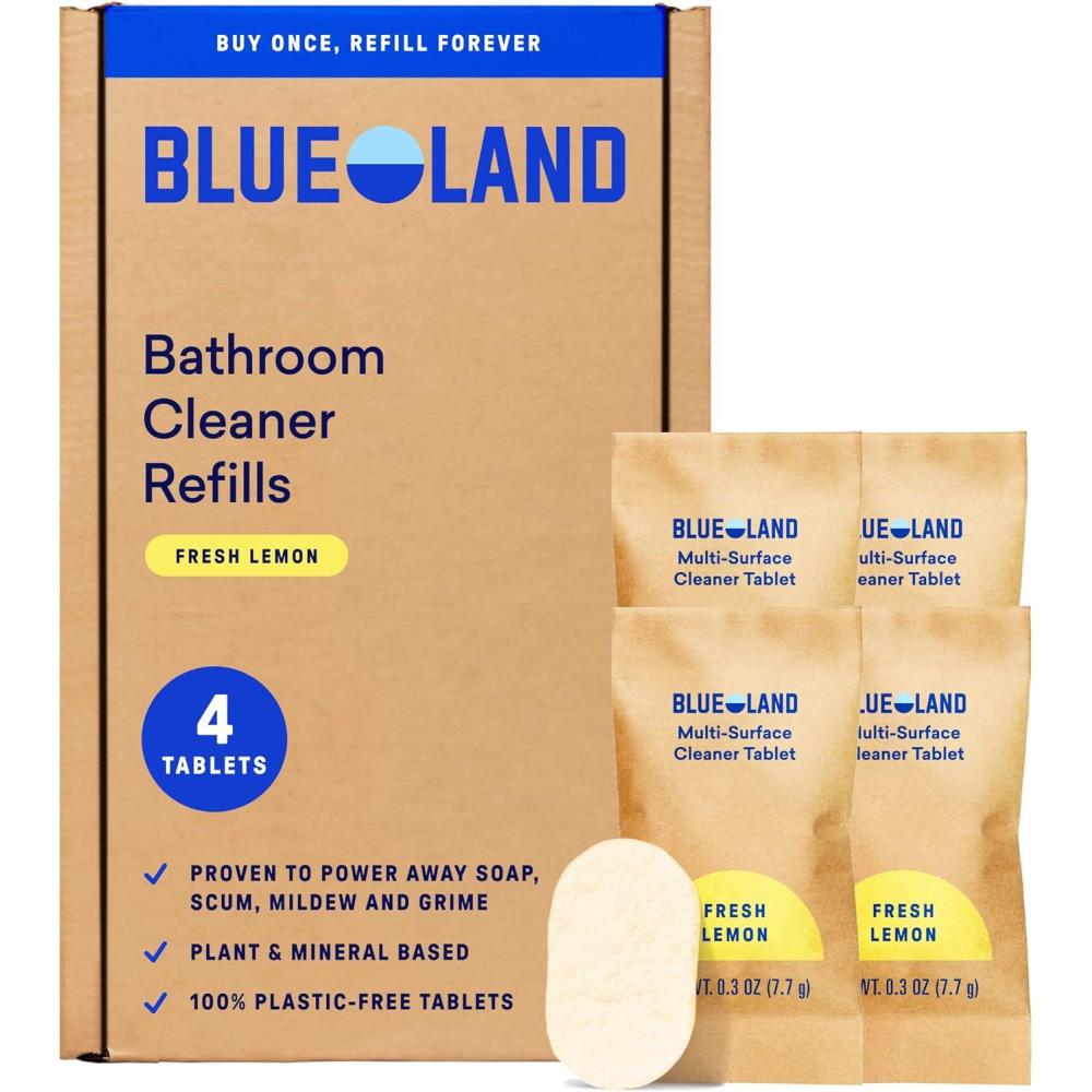 image:imageBLUELAND Multisurface Cleaner 4Pack Refill Fresh Lemon Scent AllPurpose EcoFriendly Cleaning Supplies 4 x 24 Fl oz4 Pack