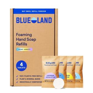 BLUELAND Foaming Hand Soap Refill Tablets, 10-Pack, Iris Agave Scent, Eco Friendly Cleaning Products, 10 x 9 Fl oz(Classic Variety)