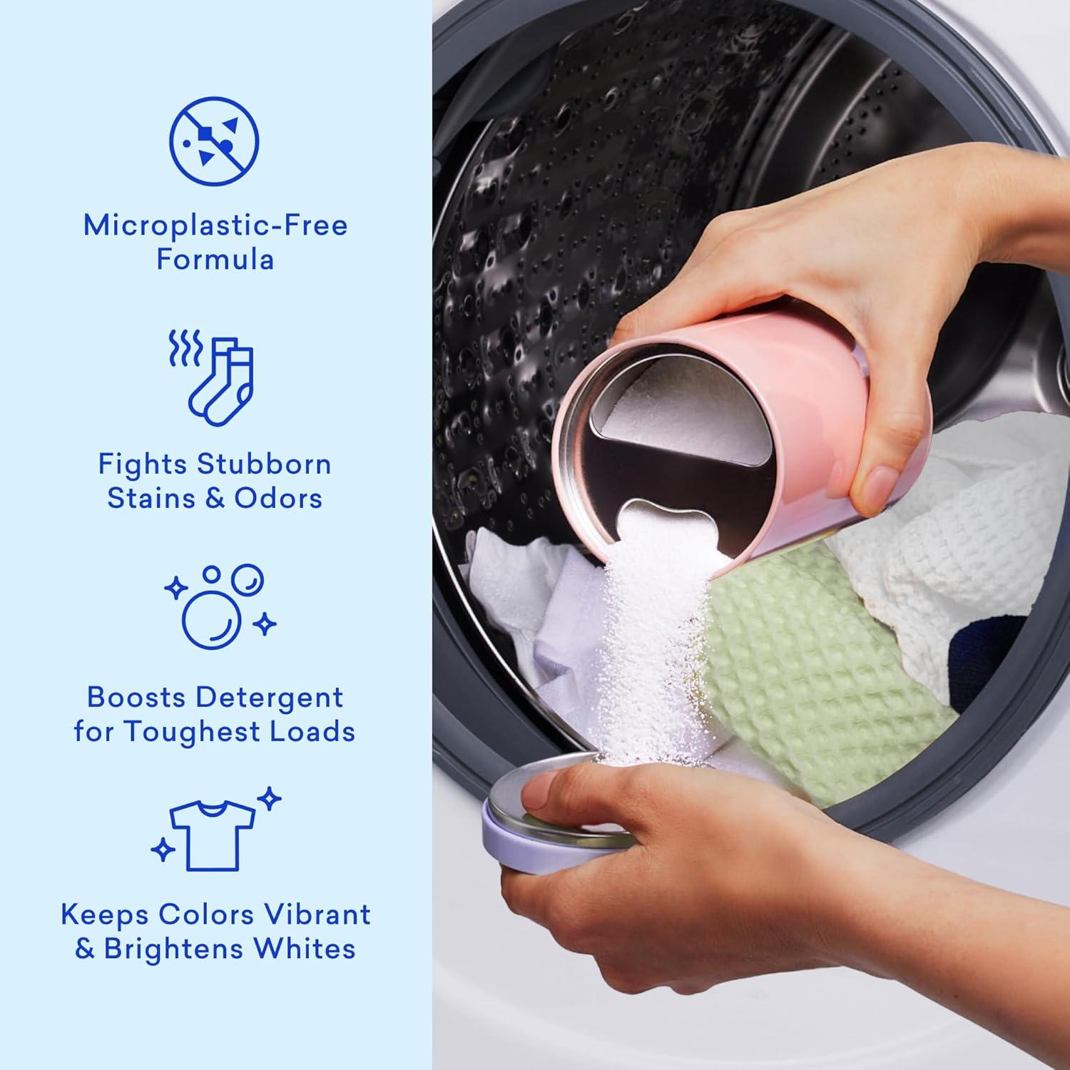 image:imageBLUELAND Oxi Laundry Booster Powder with Tin Starter Set Spring Bloom Scent 25 Loads 176 oz PlasticFree Eco Friendly Oxy Cleaner Stain RemoverClear Skies