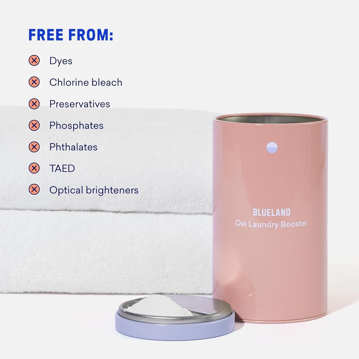image:imageBLUELAND Oxi Laundry Booster Powder with Tin Starter Set Spring Bloom Scent 25 Loads 176 oz PlasticFree Eco Friendly Oxy Cleaner Stain RemoverSpring Bloom
